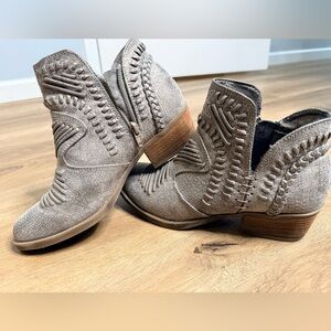 Not Rated Textured Gray Ankle Booties